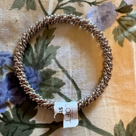 New - Loft Twisted Silver Bangle - Picture 2 of 3